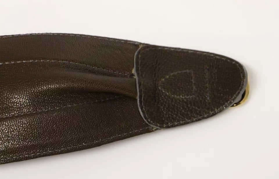 Ceinture Dolce & Gabbana en cuir et lin marron avec logo D&G