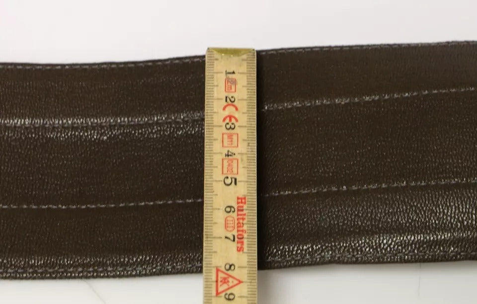 Ceinture Dolce & Gabbana en cuir et lin marron avec logo D&G