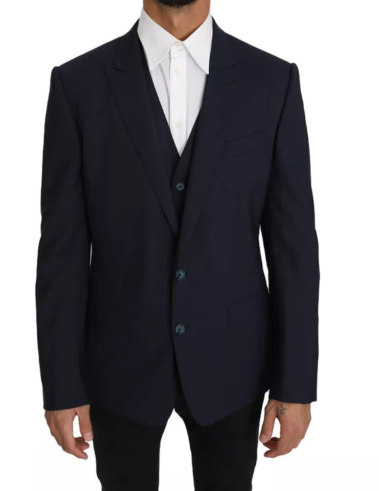 Dolce & Gabbana Ensemble 2 pièces Blazer et Gilet MARTINI en Laine Bleue
