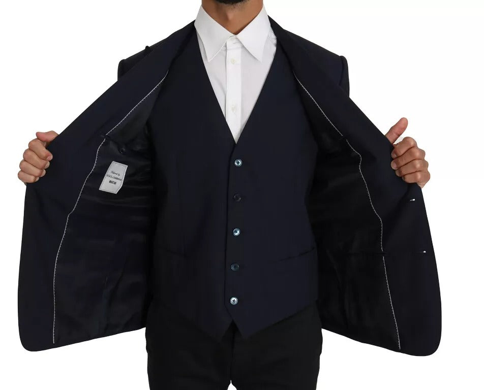 Dolce & Gabbana Ensemble 2 pièces Blazer et Gilet MARTINI en Laine Bleue
