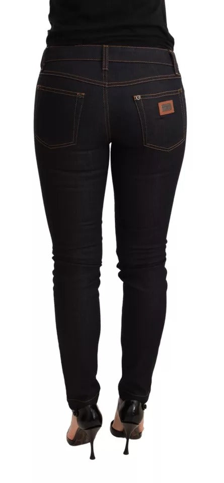 Jean slim en denim stretch de coton bleu Dolce & Gabbana