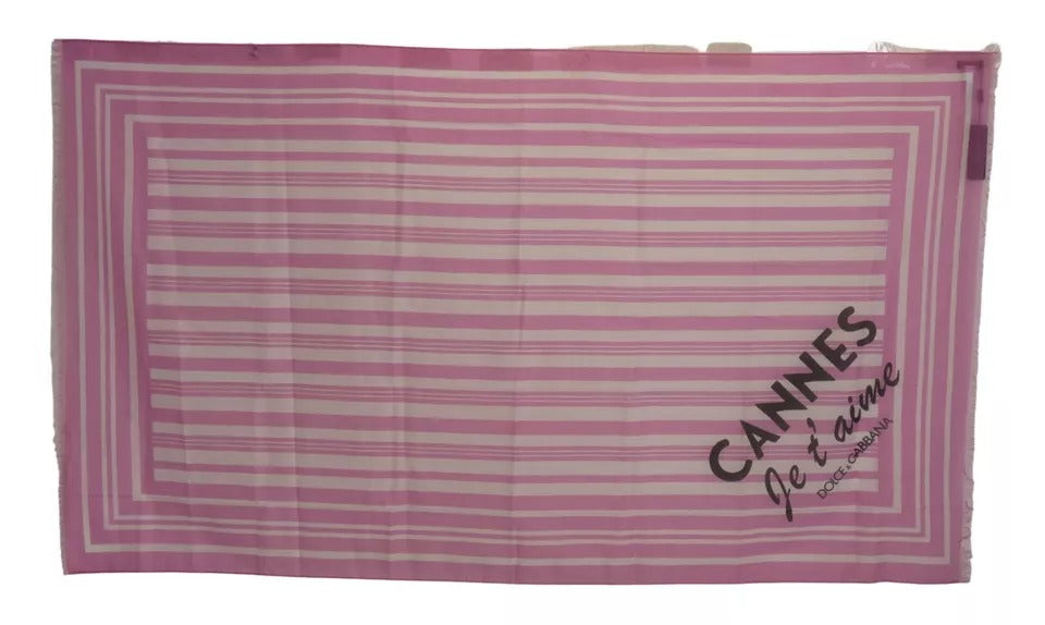 Écharpe/Châle Cannes Rose Blanc Rayé Dolce & Gabbana
