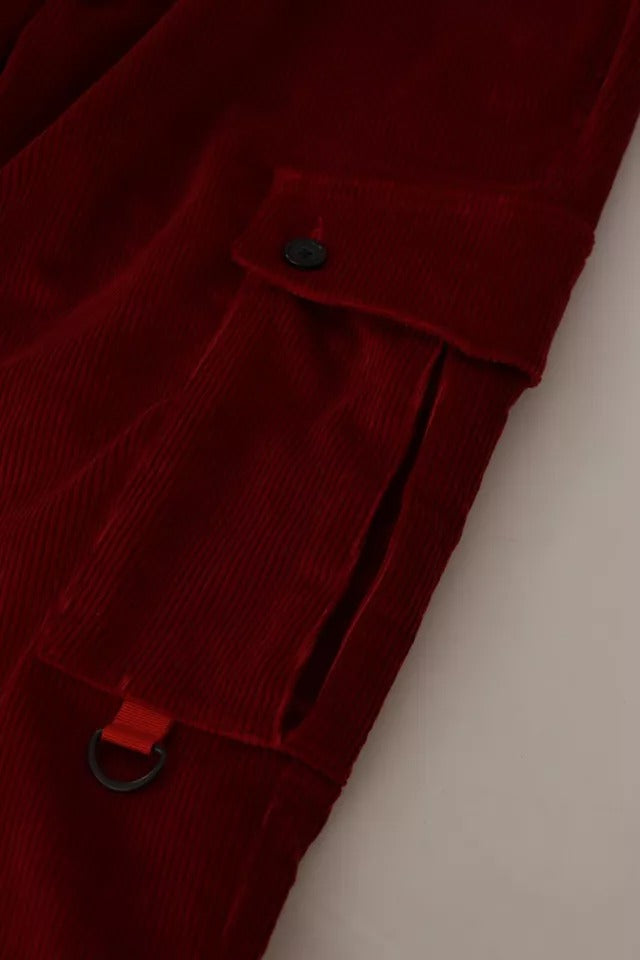 Pantalon skinny cargo en velours côtelé rouge de Dolce & Gabbana