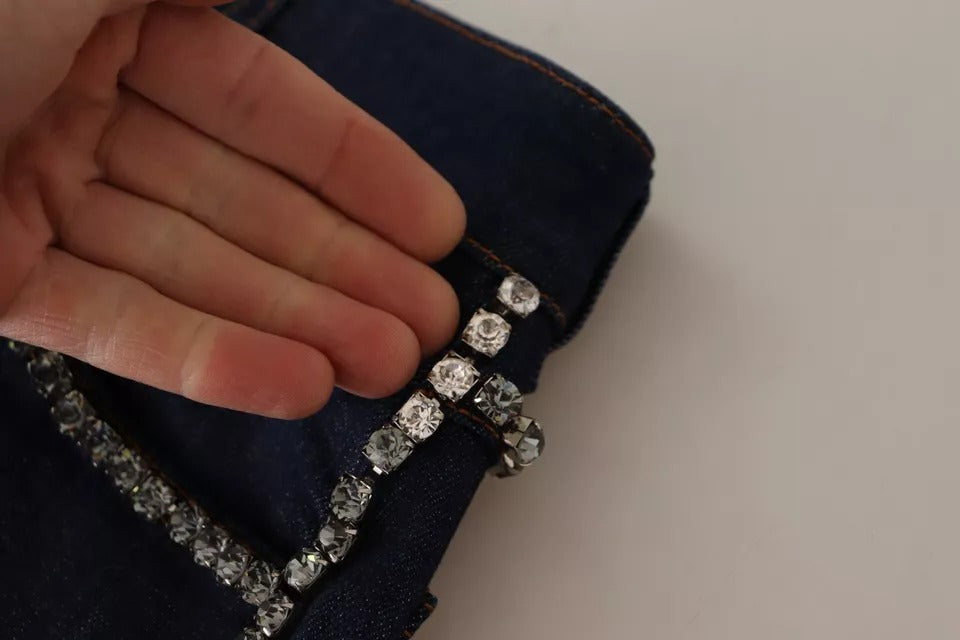 Short en jean Dolce & Gabbana bleu foncé orné