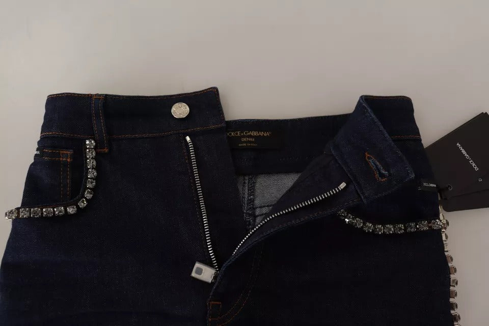 Short en jean Dolce & Gabbana bleu foncé orné