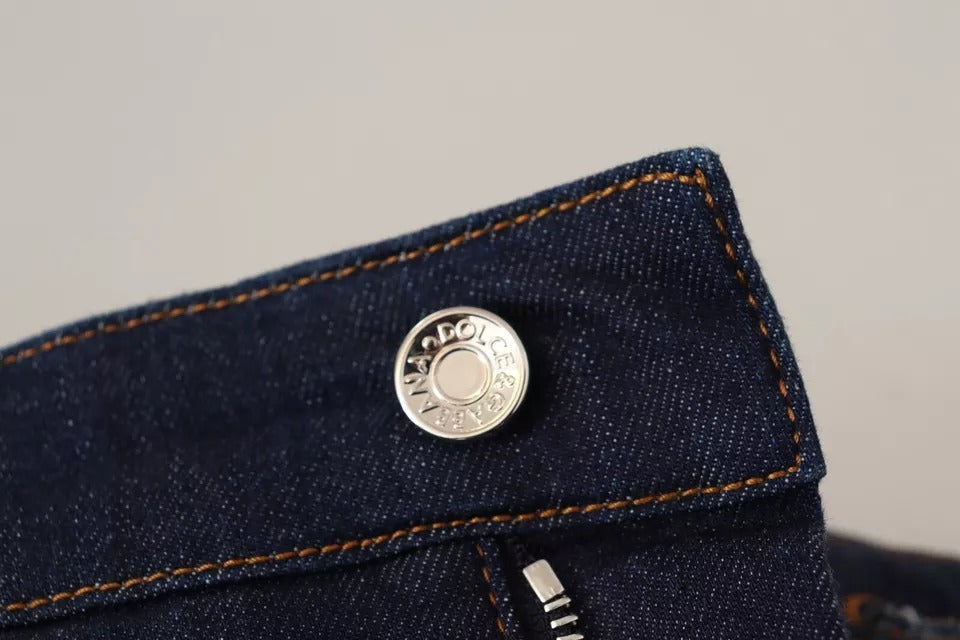 Short en jean Dolce & Gabbana bleu foncé orné