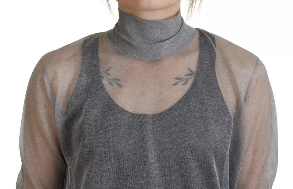 Pull col roulé transparent gris Dolce & Gabbana