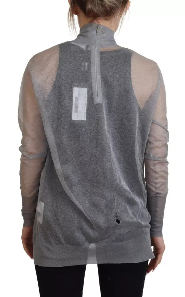Pull col roulé transparent gris Dolce & Gabbana