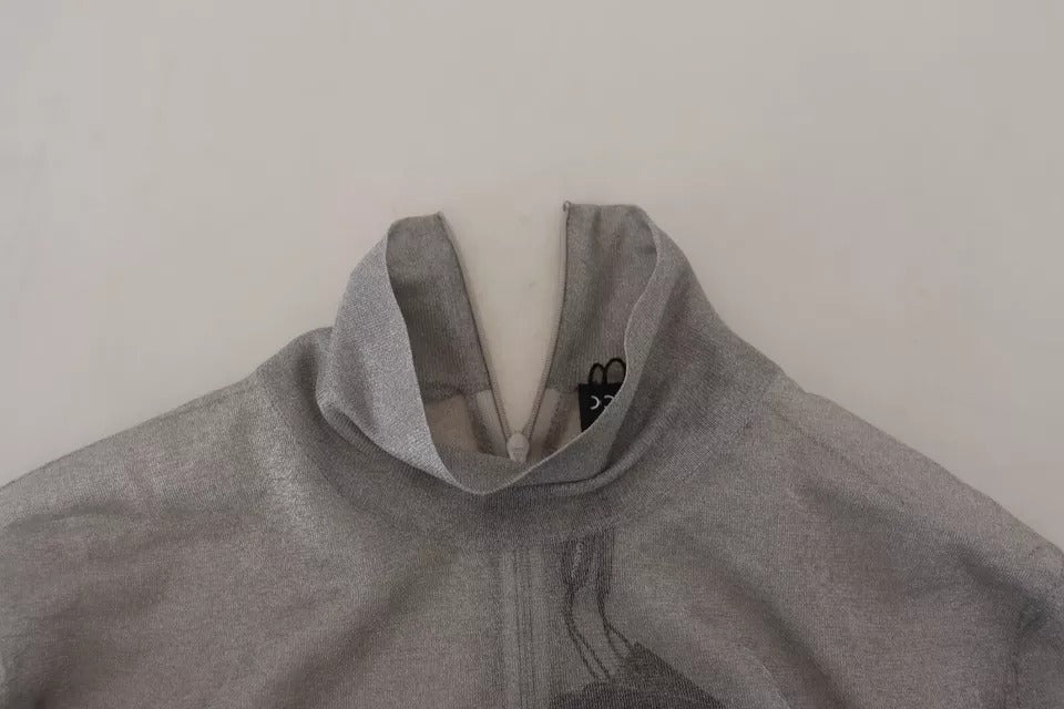 Pull col roulé transparent gris Dolce & Gabbana