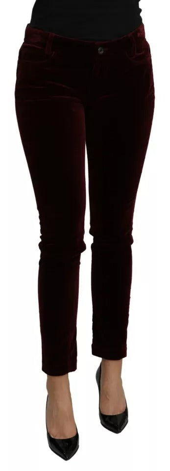 Pantalon slim Dolce & Gabbana en velours stretch bordeaux