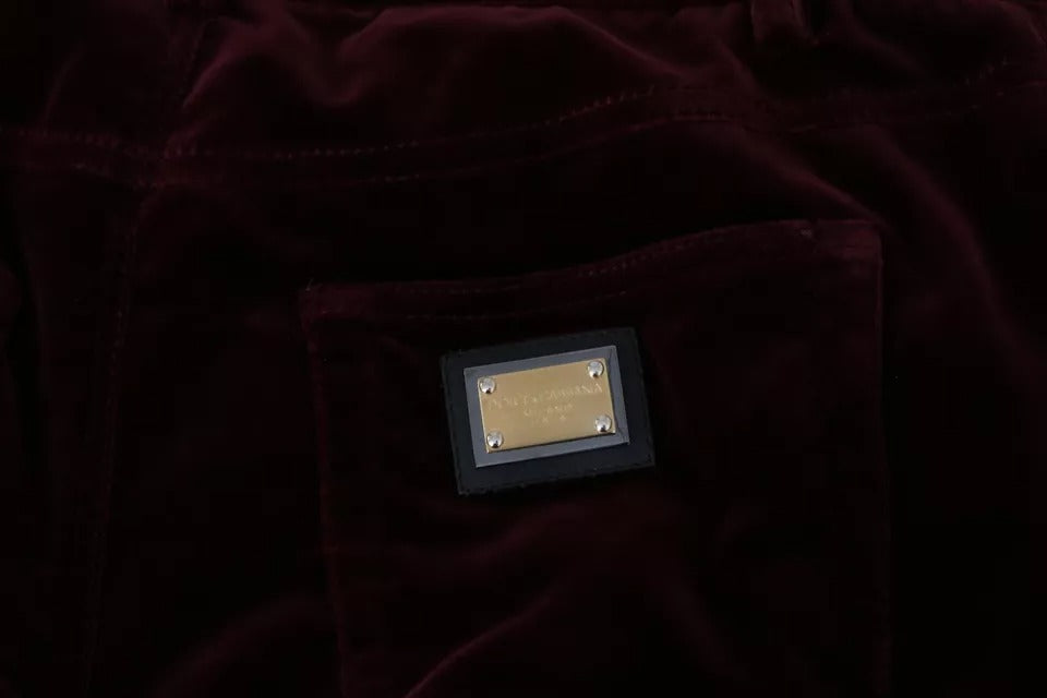 Pantalon slim Dolce & Gabbana en velours stretch bordeaux