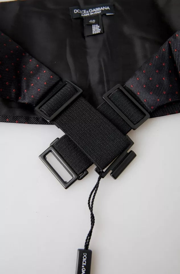 Ceinture de smoking en soie noire à pois Dolce & Gabbana