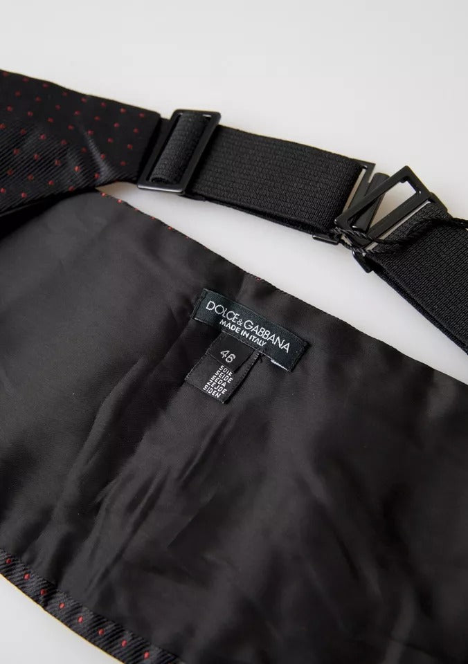 Ceinture de smoking en soie noire à pois Dolce & Gabbana