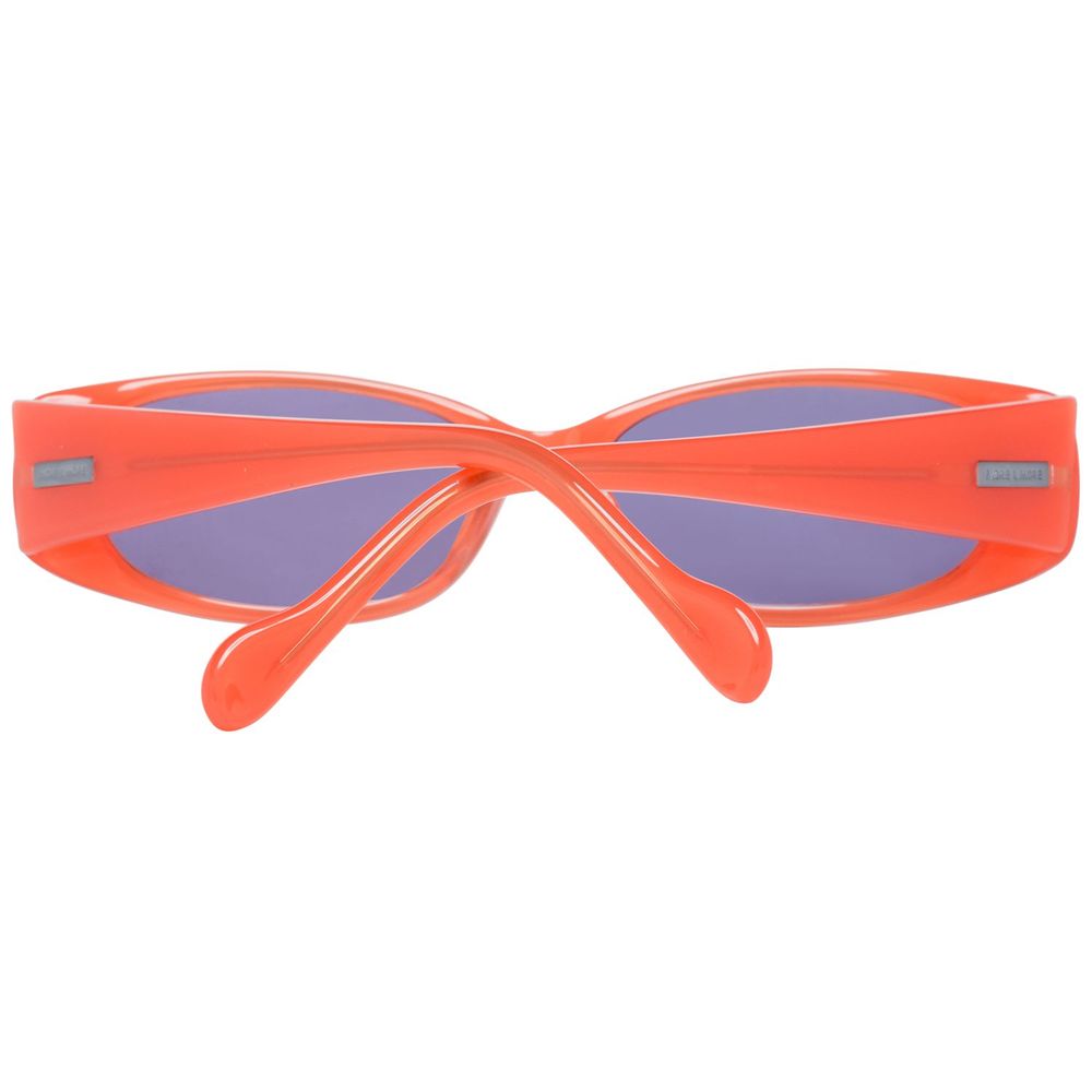 Des lunettes de soleil en plastique orange en pagaille