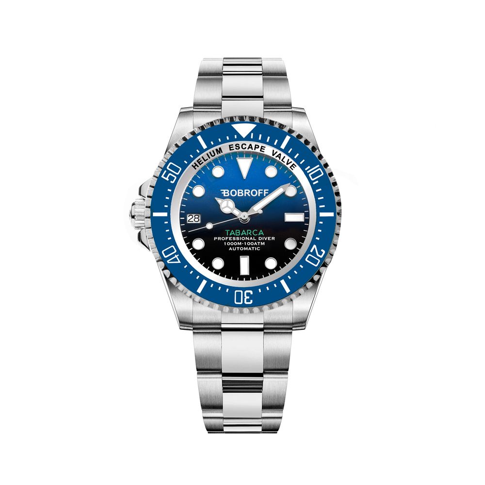 Bobroff Silver Stainless Steel Sport Watch