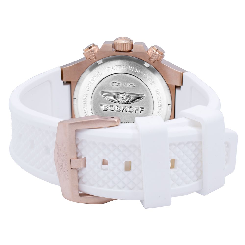 Montre Bobroff avec bracelet en caoutchouc blanc