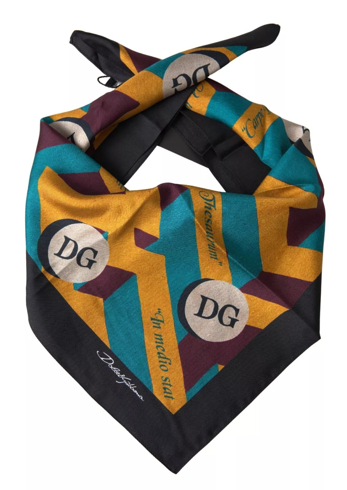 Dolce &amp; Gabbana – Mehrfarbig bedruckter quadratischer Taschentuchschal