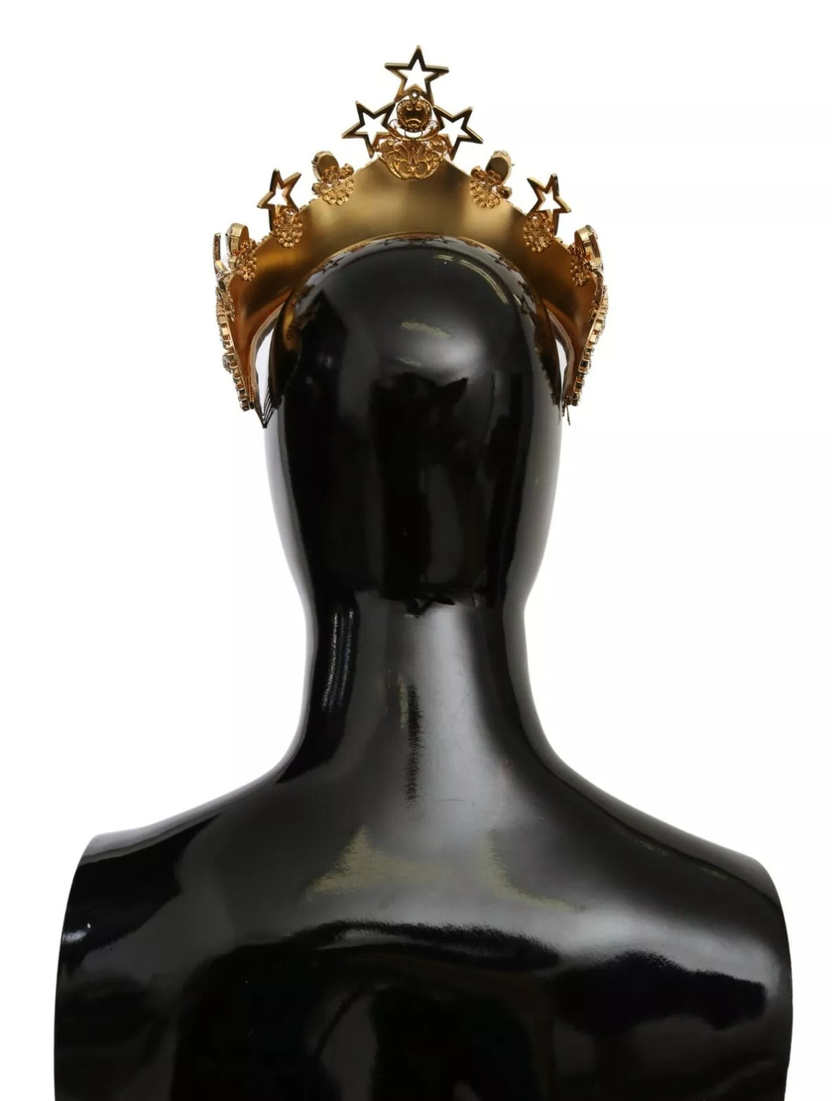 Dolce &amp; Gabbana Gold Kristall Stern STRASS Krone Logo Tiara Diadem