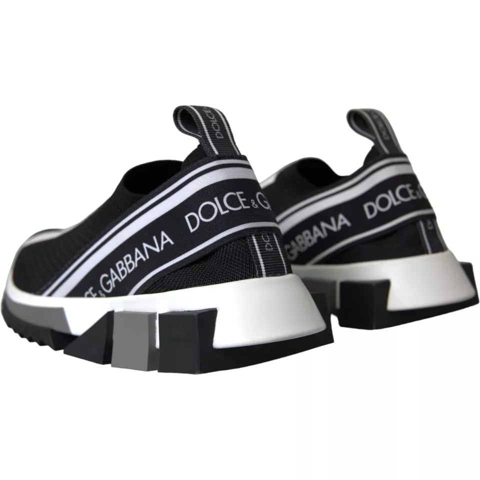 Chaussures Baskets Dolce & Gabbana Sorrento Noir Blanc à Enfiler
