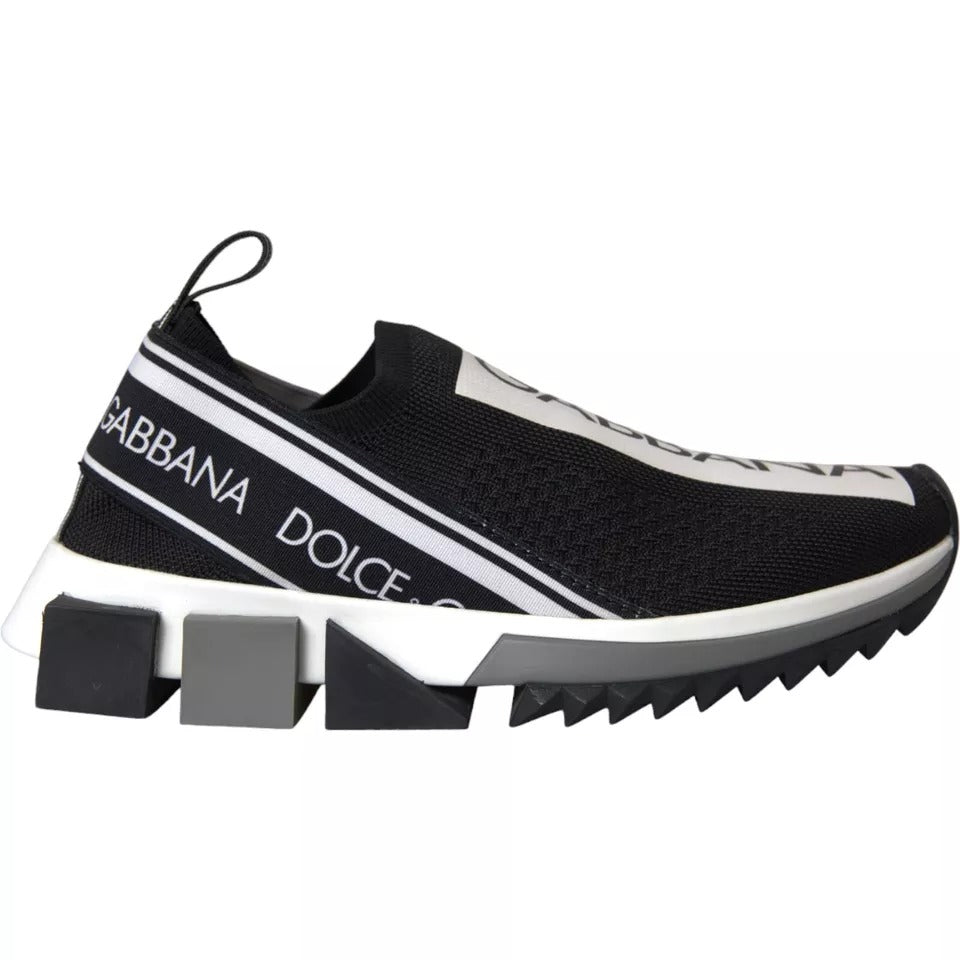 Chaussures Baskets Dolce & Gabbana Sorrento Noir Blanc à Enfiler