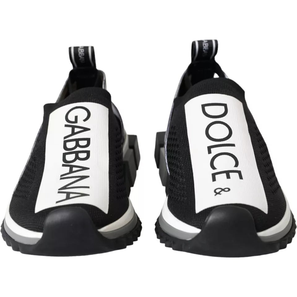 Chaussures Baskets Dolce & Gabbana Sorrento Noir Blanc à Enfiler