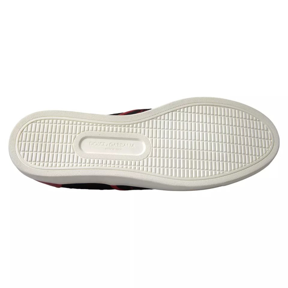 Dolce & Gabbana Baskets basses à enfiler en dentelle noire et rouge