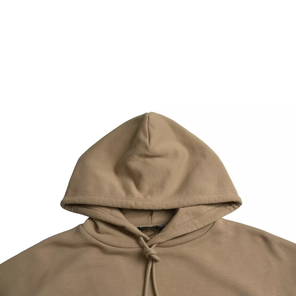 Sweat à capuche Balenciaga en molleton bouclette de coton marron Symbolic