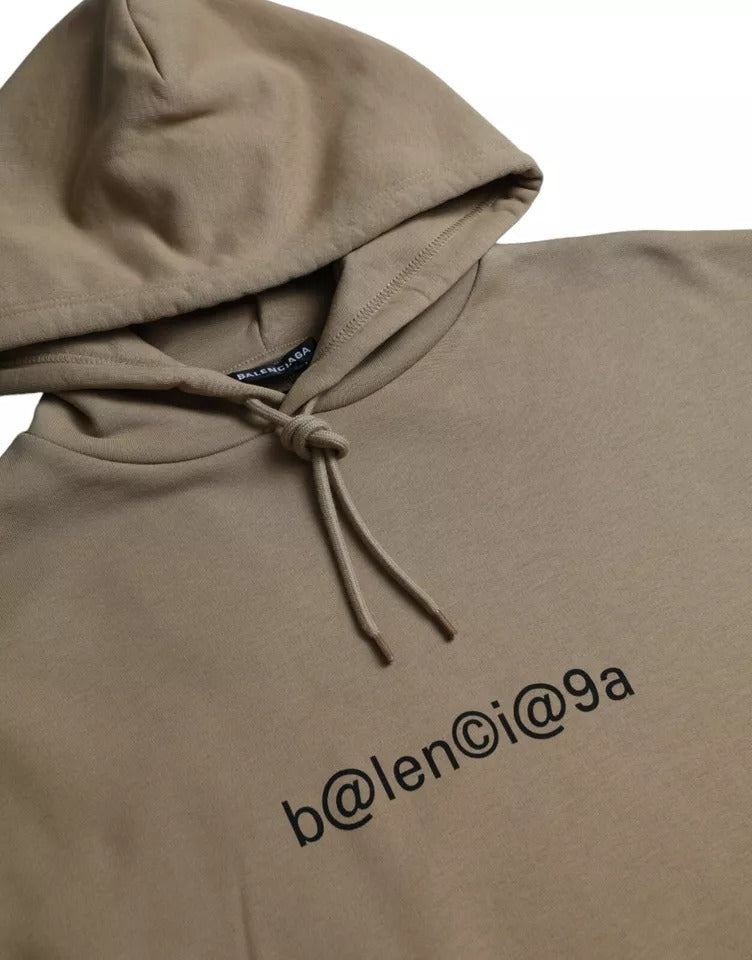 Sweat à capuche Balenciaga en molleton bouclette de coton marron Symbolic