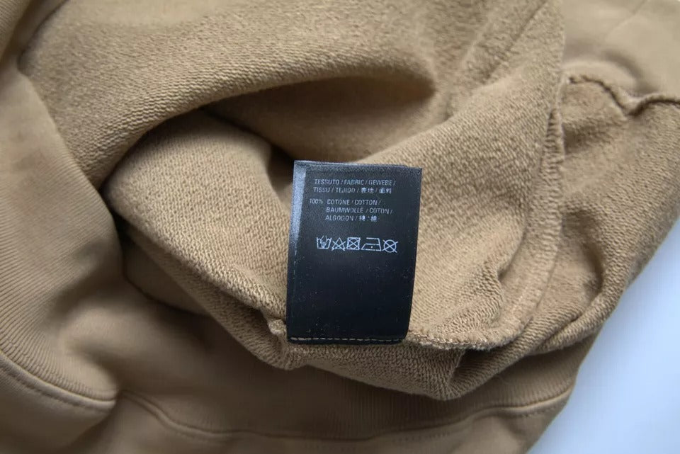 Sweat à capuche Balenciaga en molleton bouclette de coton marron Symbolic