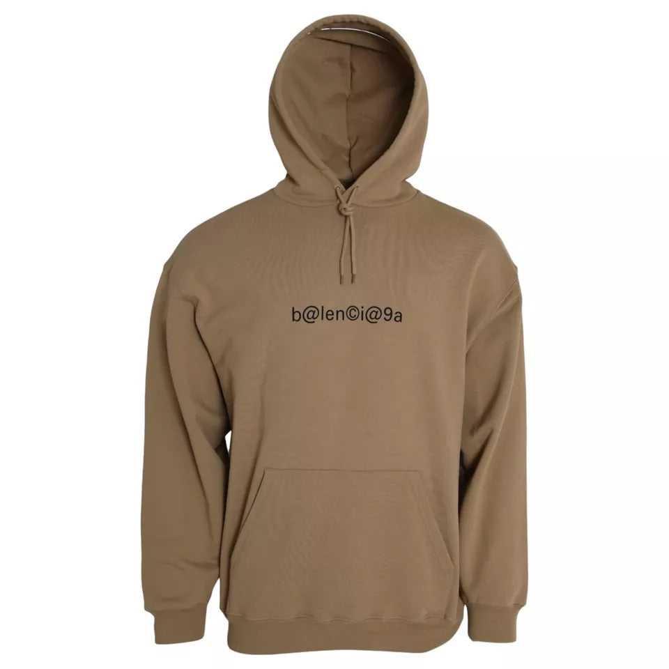 Sweat à capuche Balenciaga en molleton bouclette de coton marron Symbolic