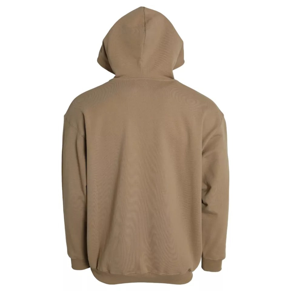 Sweat à capuche Balenciaga en molleton bouclette de coton marron Symbolic