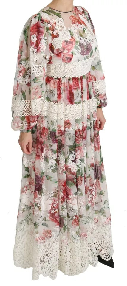 Robe fourreau longue Dolce & Gabbana à motif floral multicolore