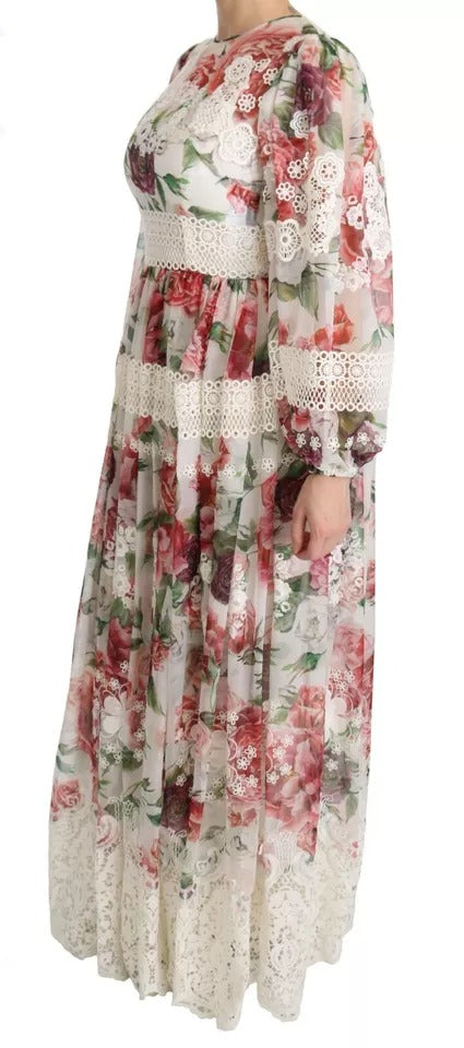 Robe fourreau longue Dolce & Gabbana à motif floral multicolore