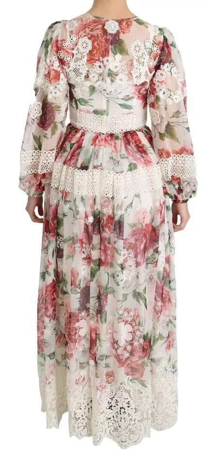Robe fourreau longue Dolce & Gabbana à motif floral multicolore