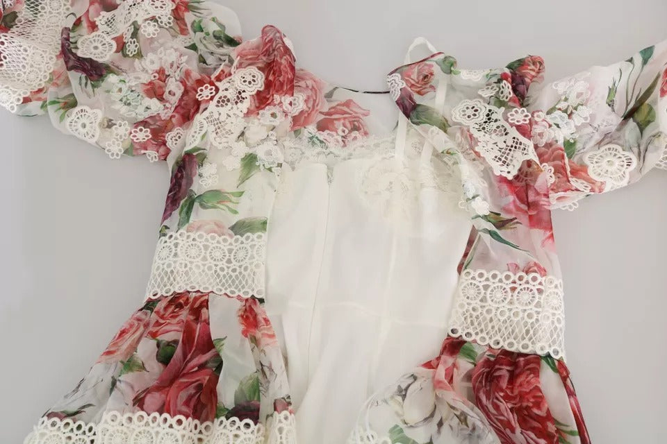Robe fourreau longue Dolce & Gabbana à motif floral multicolore