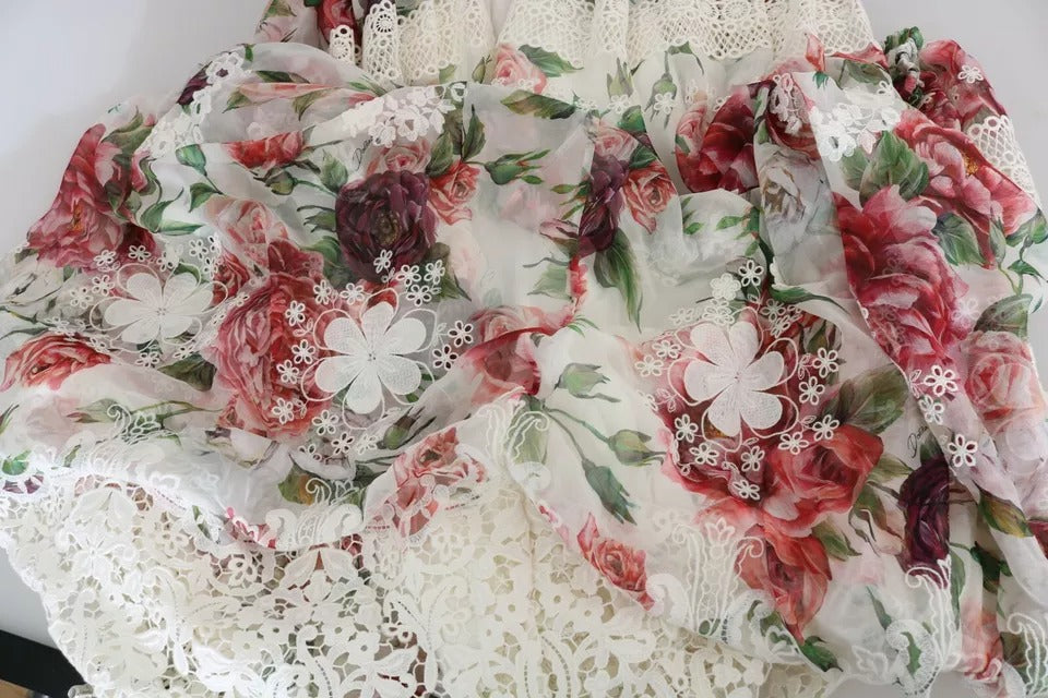 Robe fourreau longue Dolce & Gabbana à motif floral multicolore