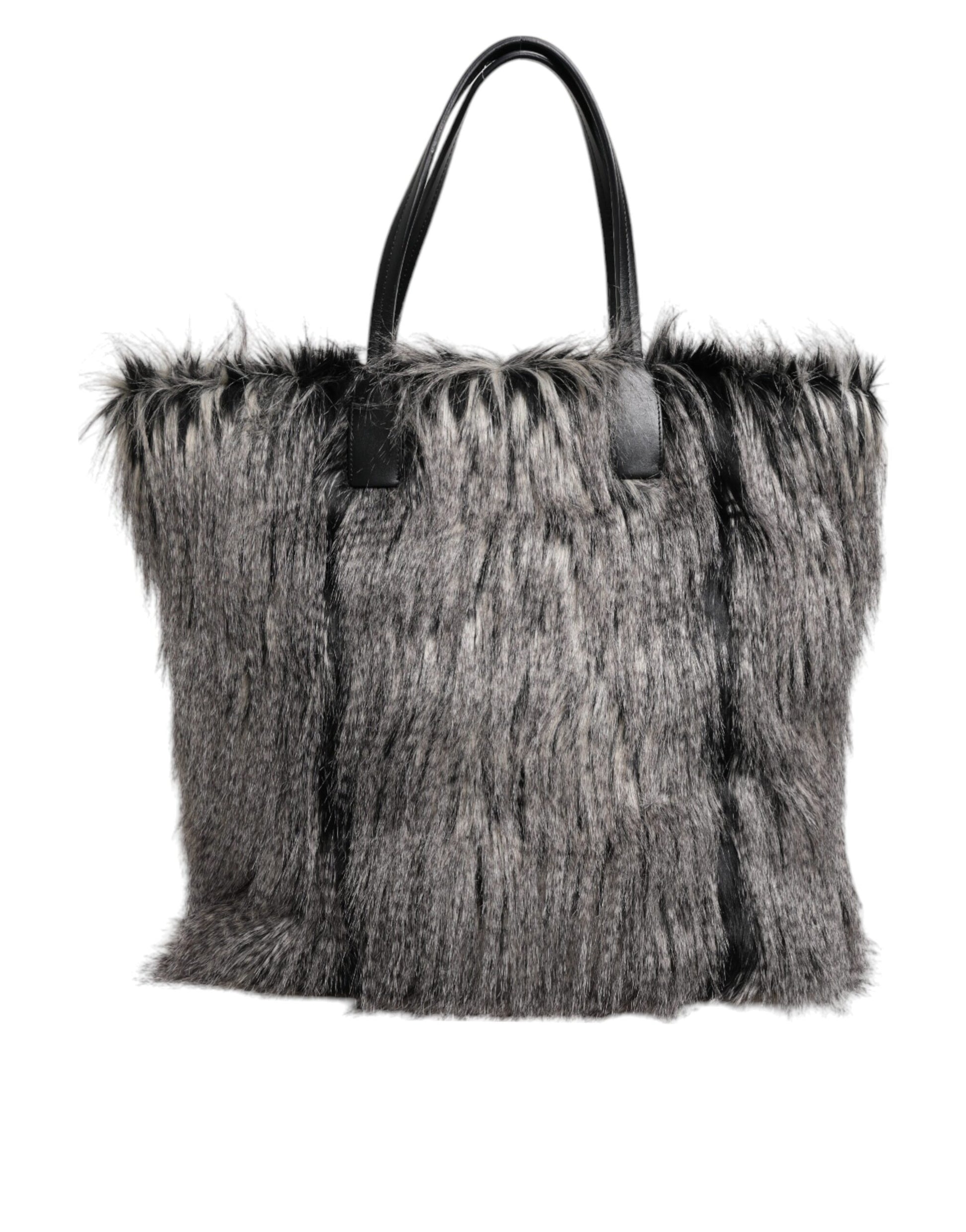 Sac cabas Dolce & Gabbana oversize en fausse fourrure noire