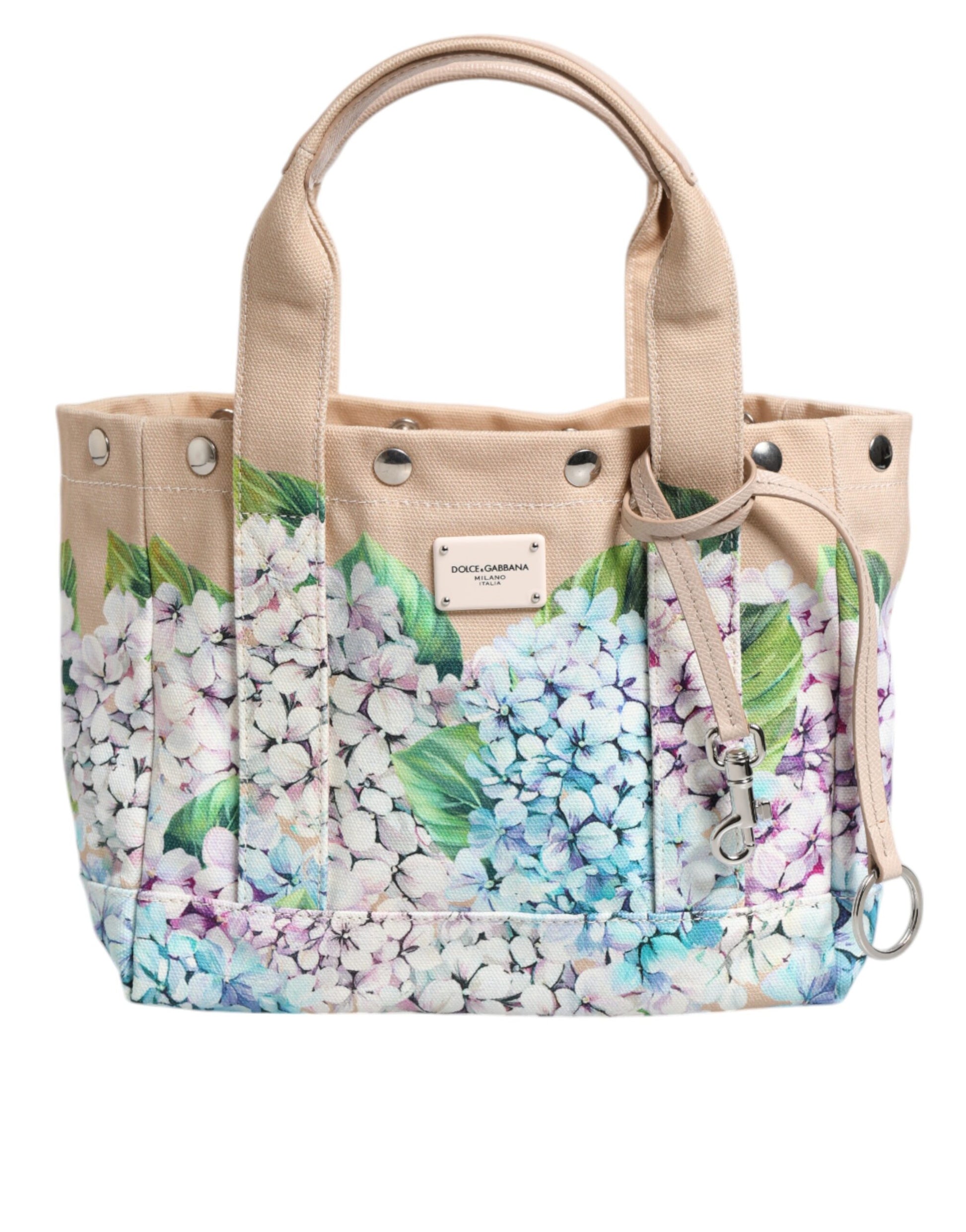 Dolce &amp; Gabbana – TANIA – Tragetasche aus Canvas mit mehrfarbigem Blumenmuster und Henkel