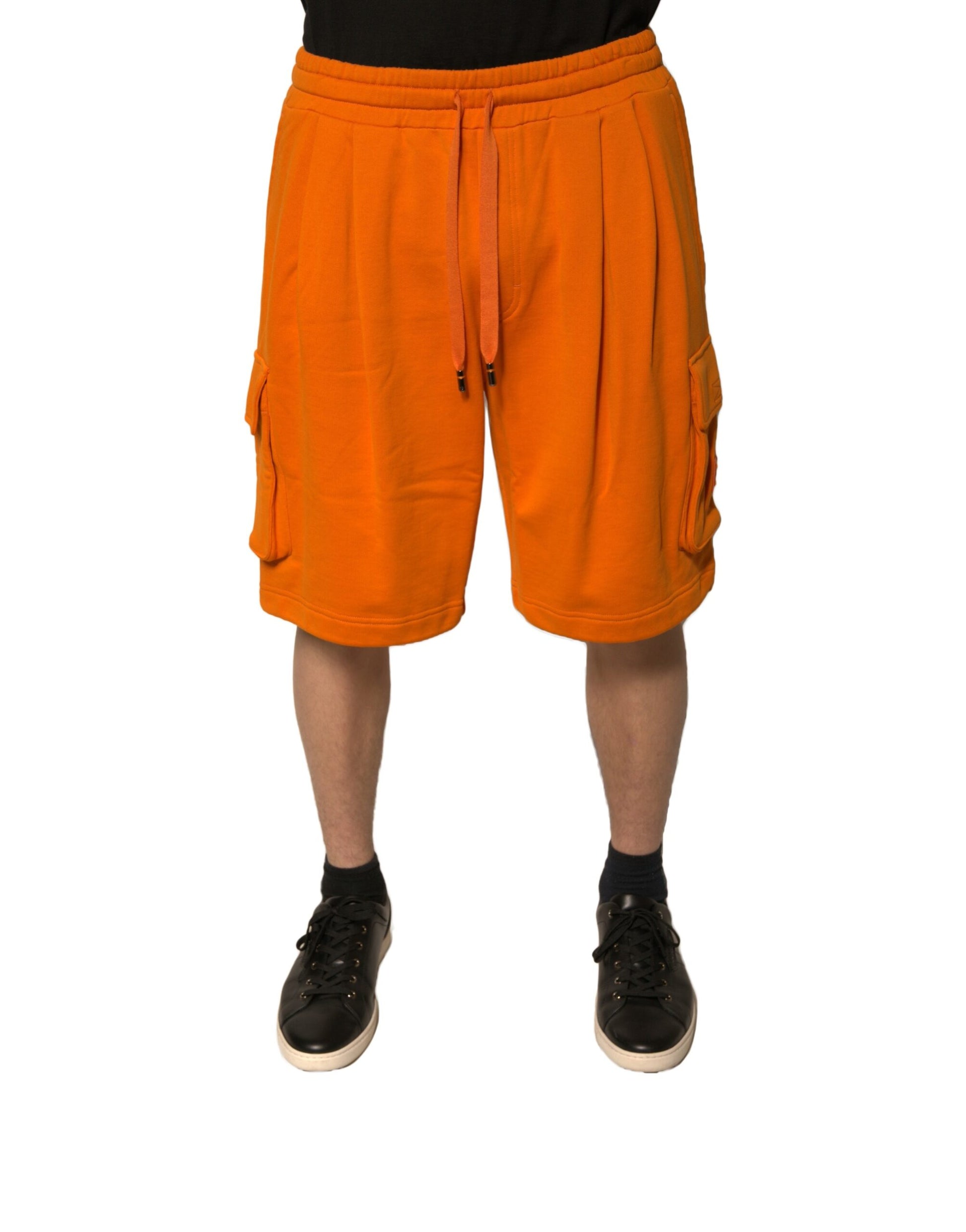 Shorts bermuda cargo décontractés Dolce & Gabbana pour hommes en coton orange