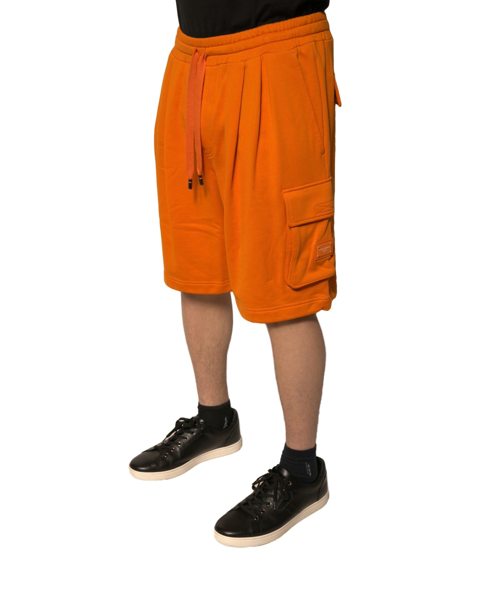 Shorts bermuda cargo décontractés Dolce & Gabbana pour hommes en coton orange