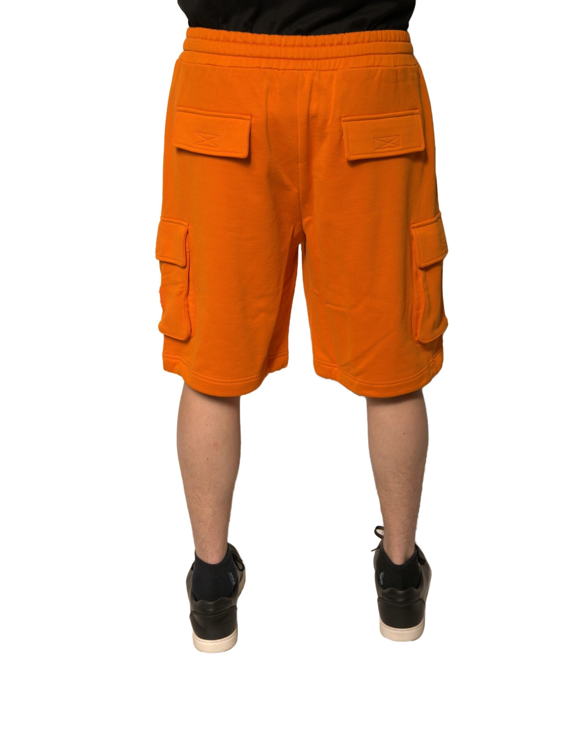 Shorts bermuda cargo décontractés Dolce & Gabbana pour hommes en coton orange