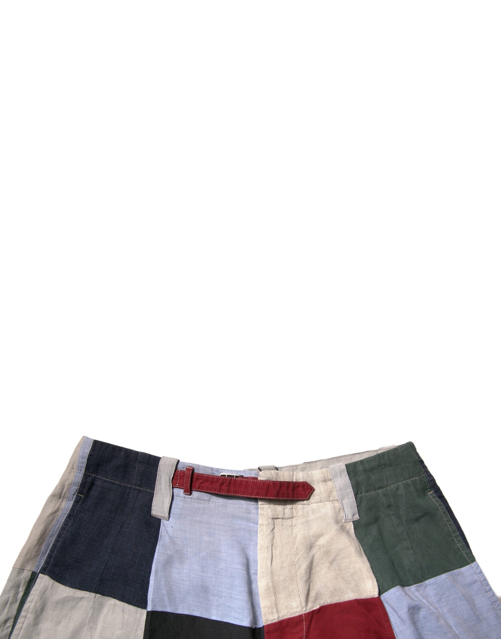 Shorts Chino Homme Dolce & Gabbana en Lin Patchwork Multicolore
