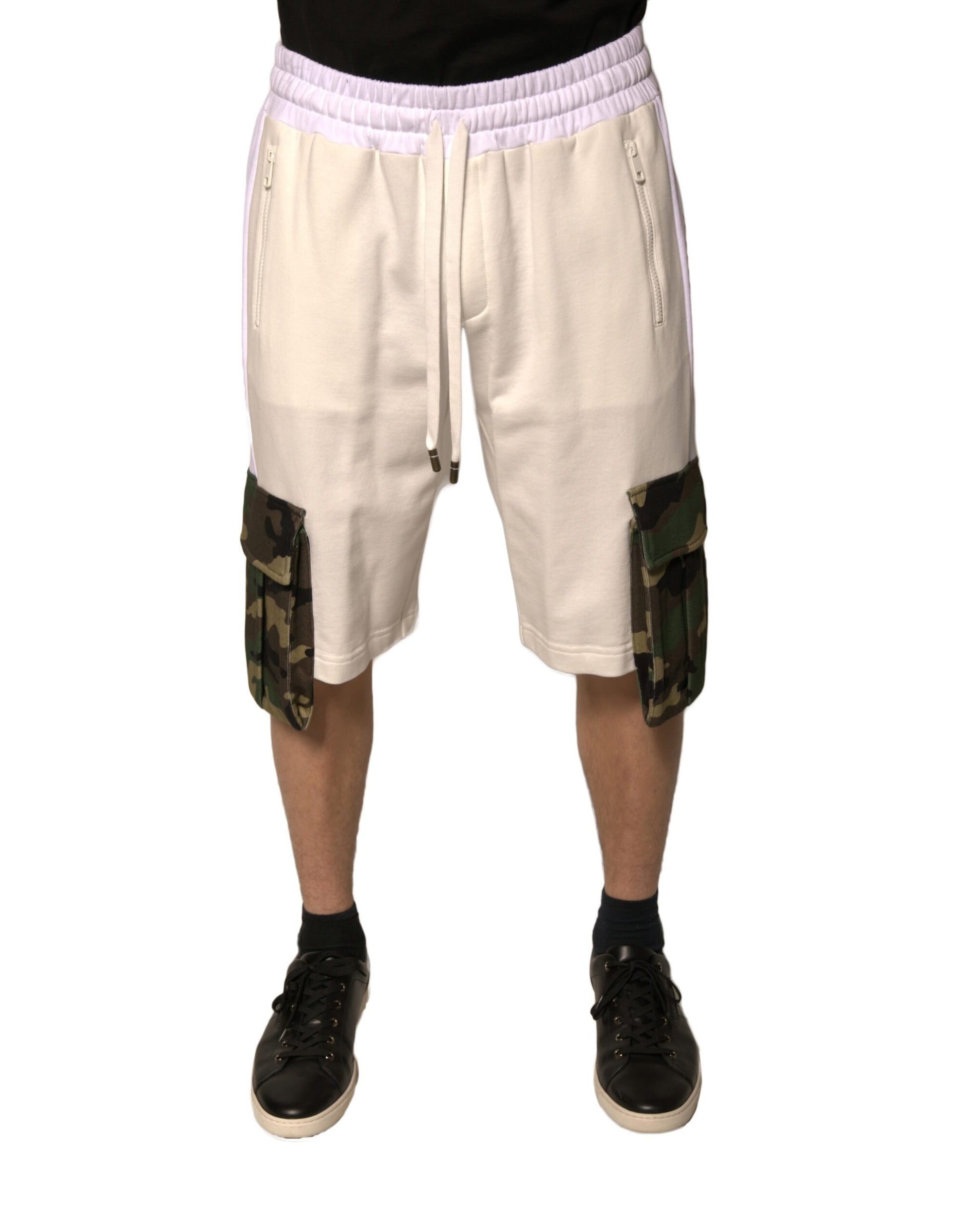 Shorts cargo décontractés en coton beige pour homme Dolce & Gabbana