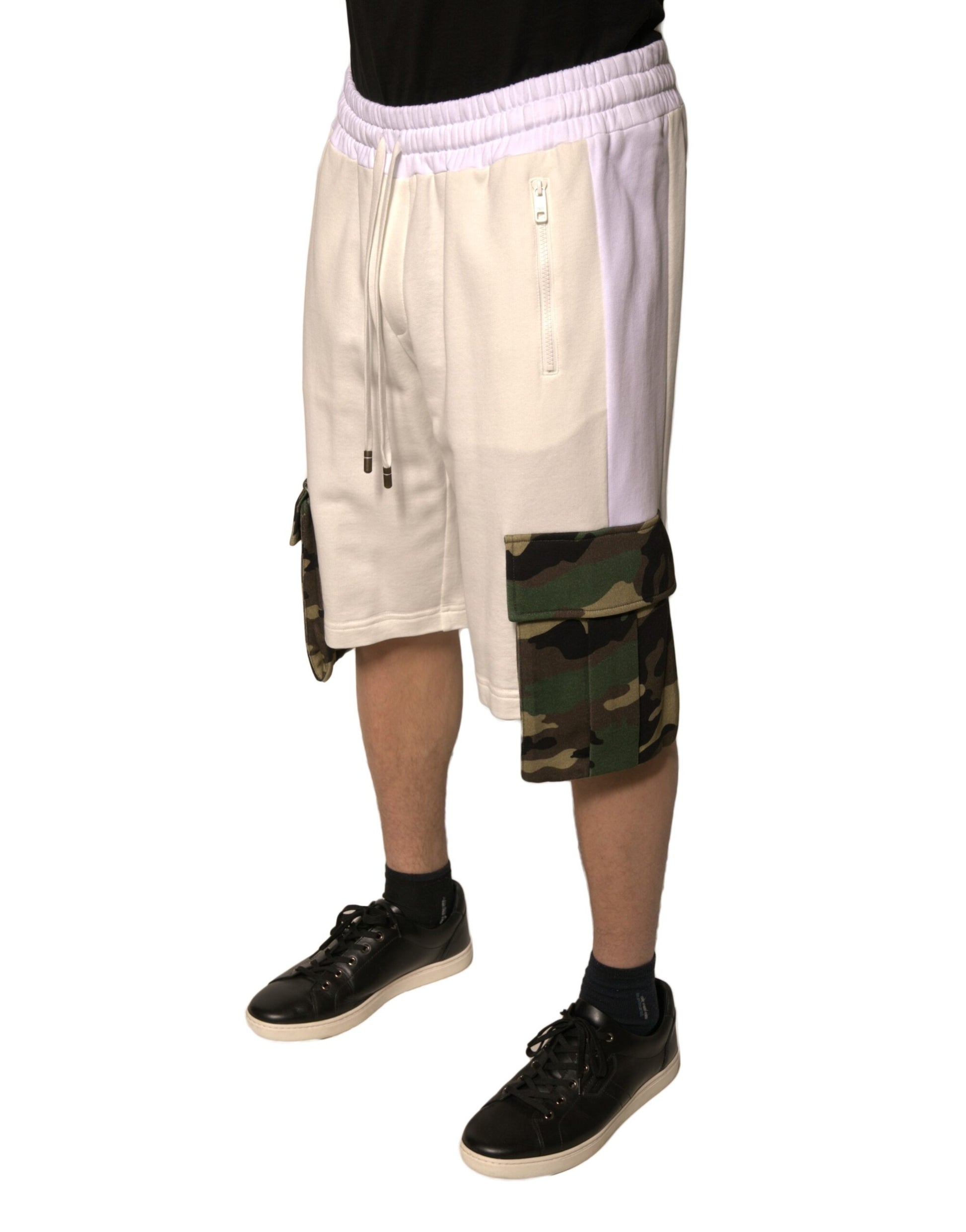 Shorts cargo décontractés en coton beige pour homme Dolce & Gabbana