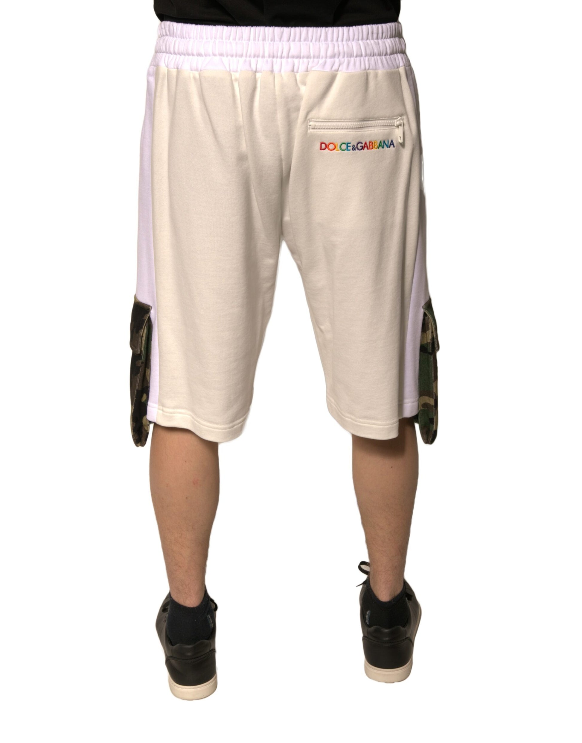 Shorts cargo décontractés en coton beige pour homme Dolce & Gabbana