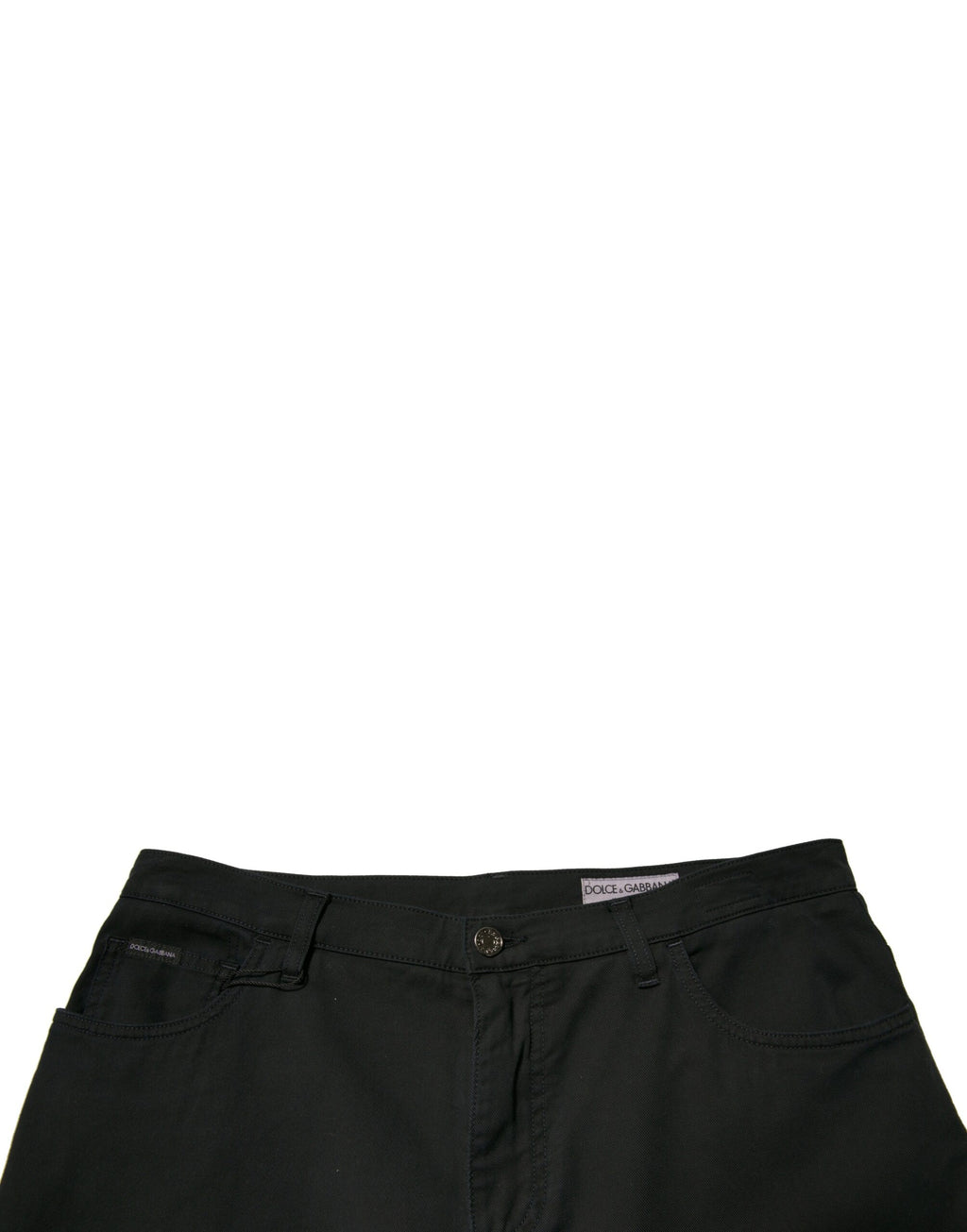 Jean skinny en denim stretch de coton noir à logo Dolce & Gabbana