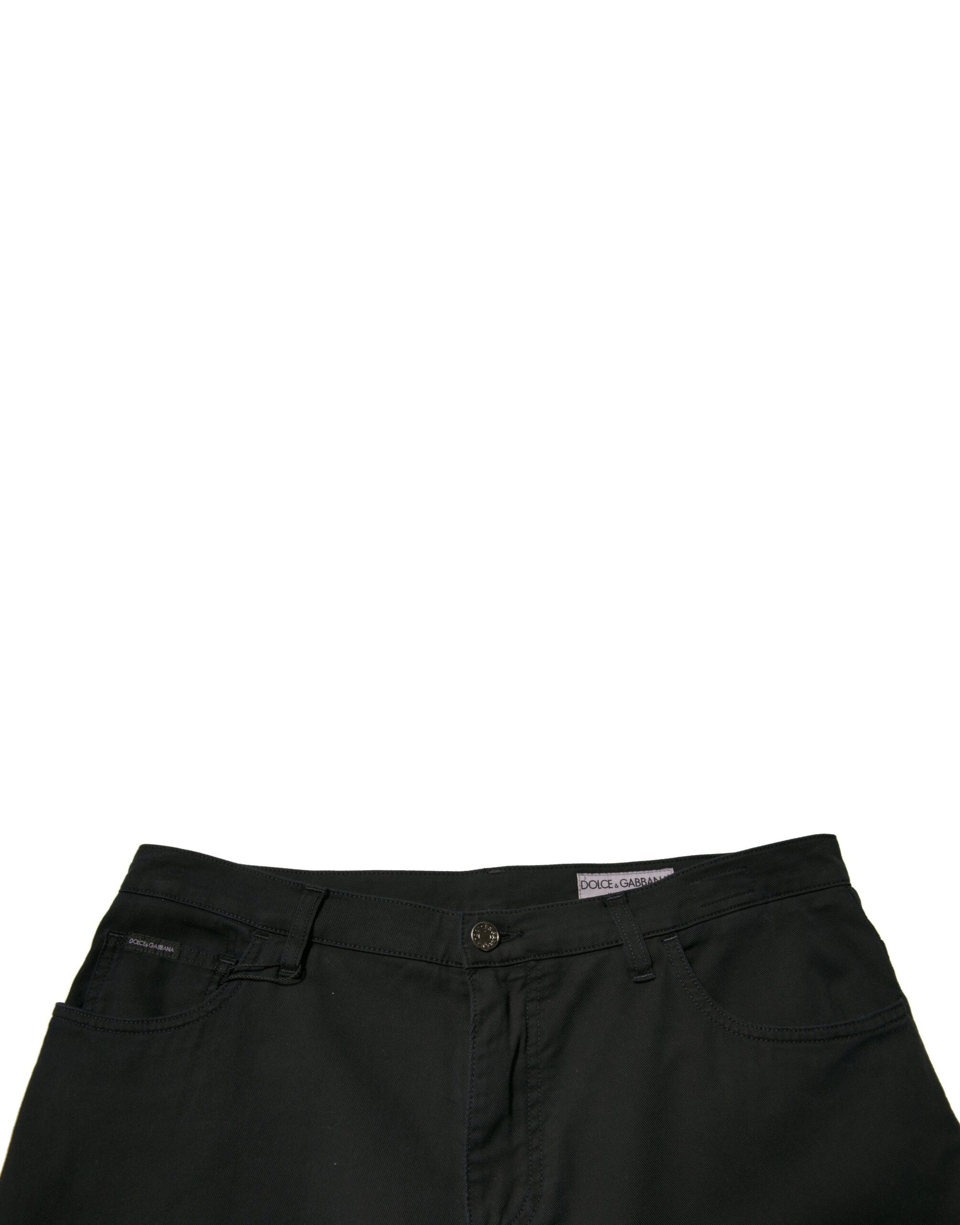 Jean skinny en denim stretch de coton noir à logo Dolce & Gabbana