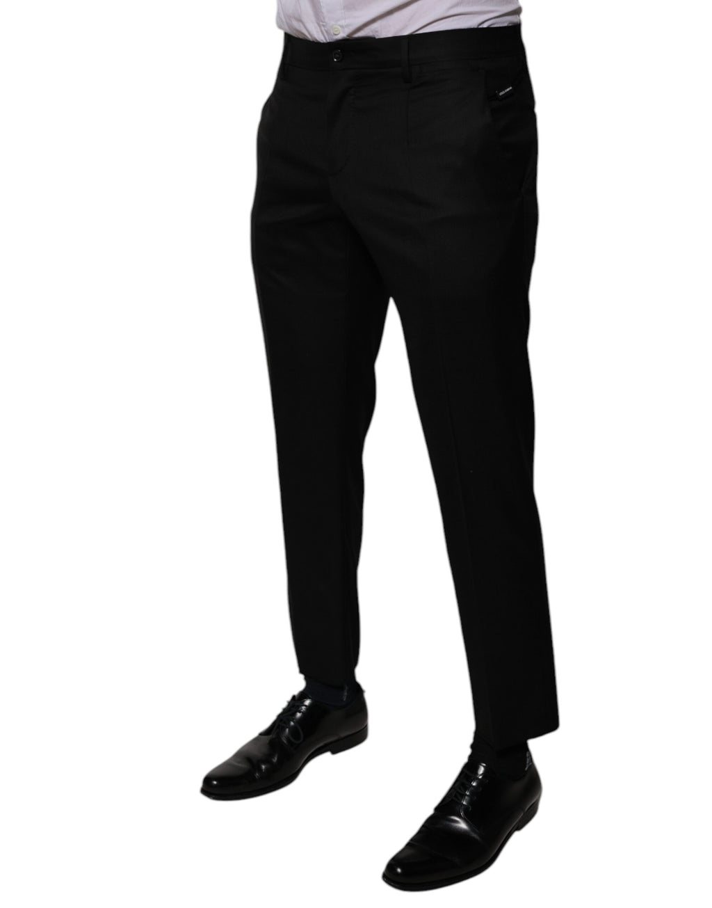 Pantalon de Costume Fuselé Noir en Laine Dolce & Gabbana