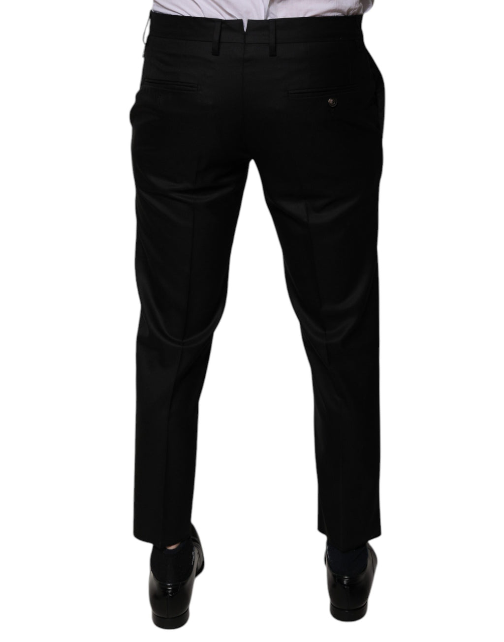 Pantalon de Costume Fuselé Noir en Laine Dolce & Gabbana