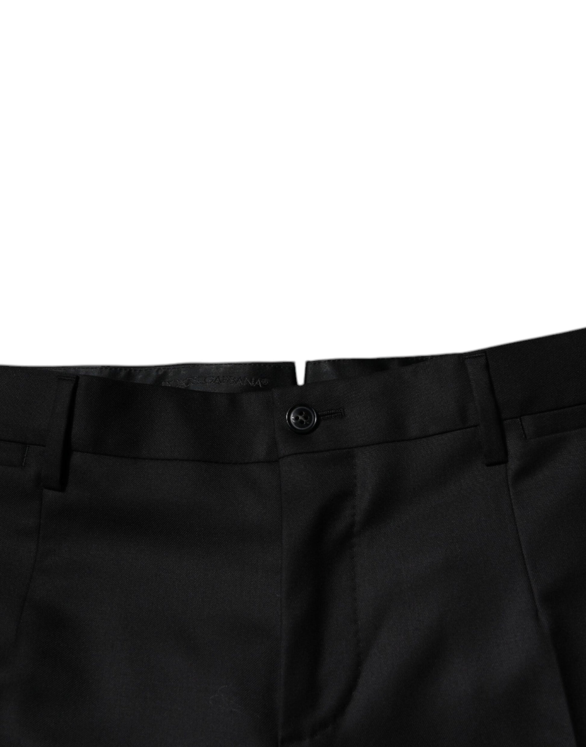 Pantalon de Costume Fuselé Noir en Laine Dolce & Gabbana